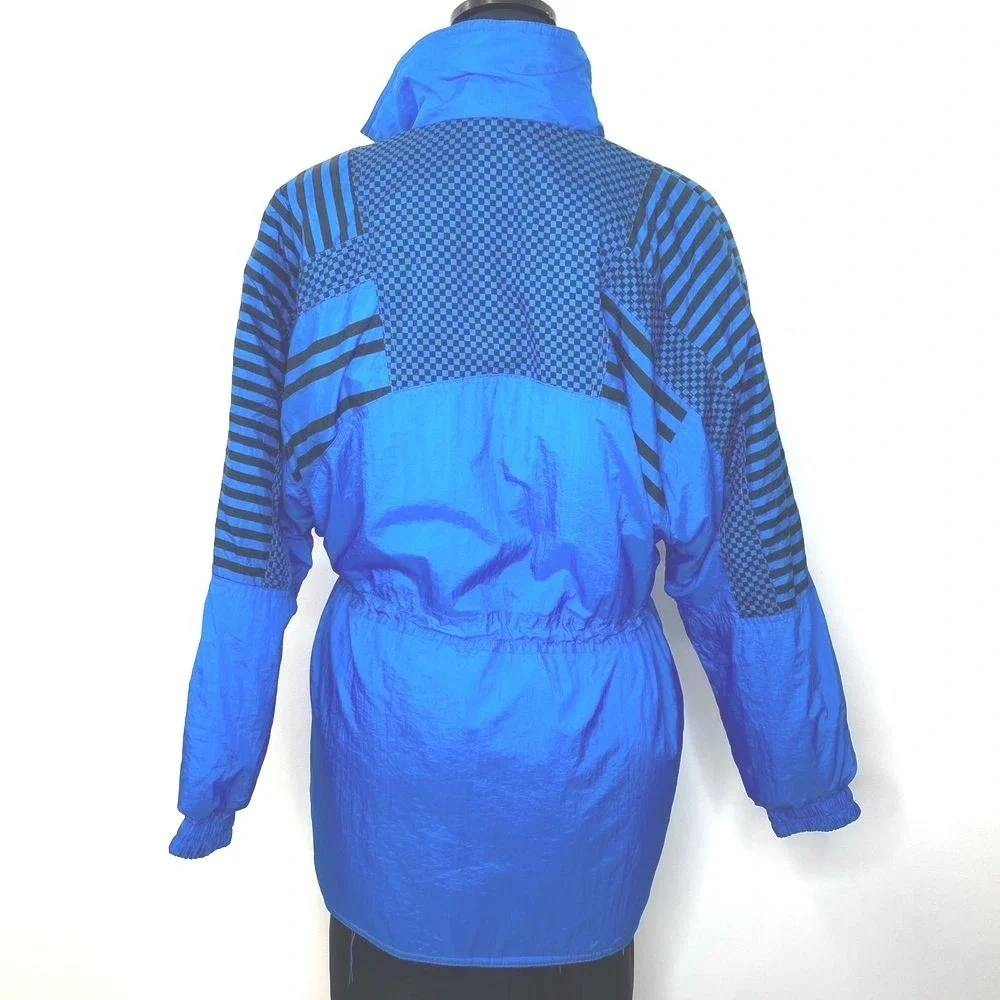 Dani Colby Women's Vintage 80's Ski‎ Jacket Blue Geometric  Sz 8/10